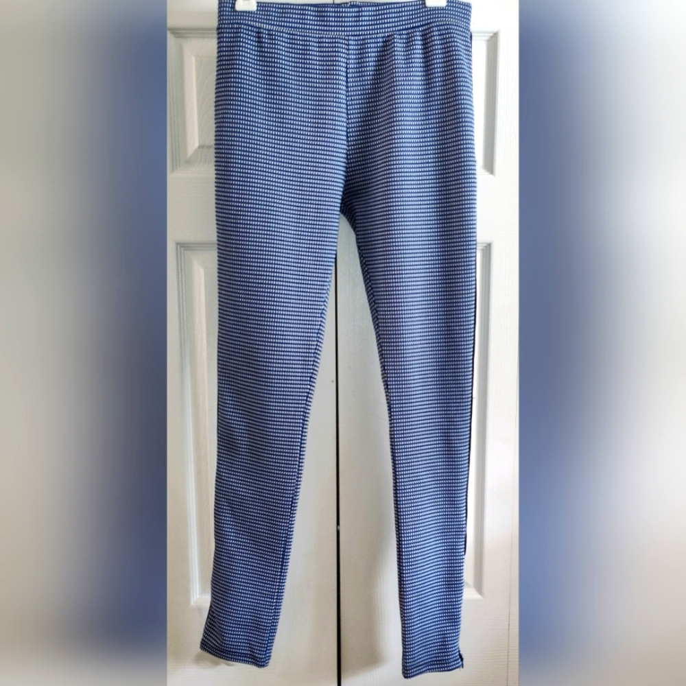 NWOT Zara Micro Plaid Stretch Ankle Zip Pants, Size L.